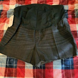 Nwt Womens Isabel Maternity Black Midi Crossover Panel Black Shorts Size 18